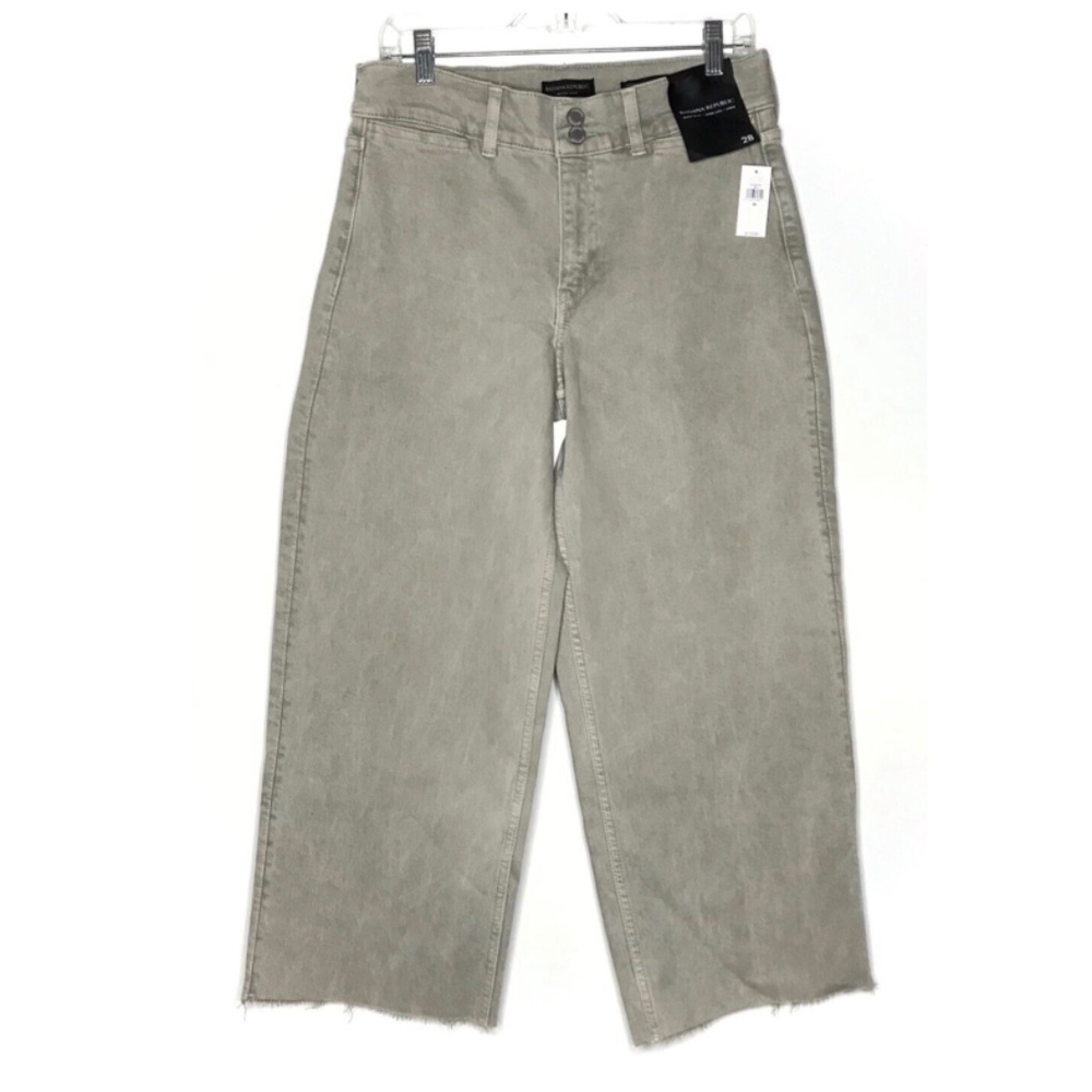 Banana Republic High Rise Wide Leg Crop Jeans Size 28 Cut Off